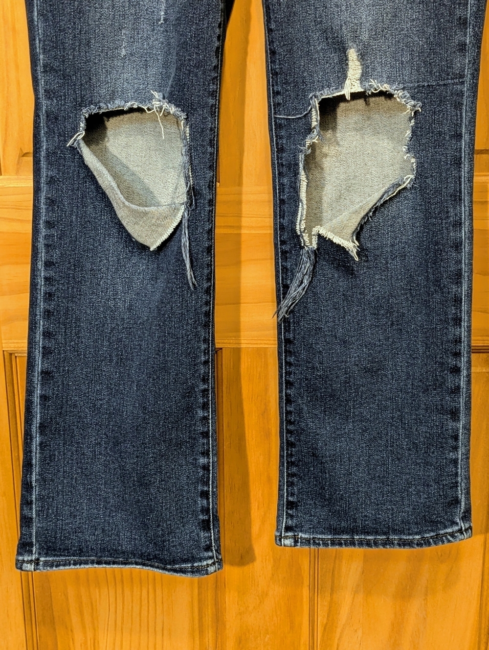 Judy Blue High Waist Dad Jeans Dark Wash Relaxed Distressed Straight 7/28 Denim - Picture 3 of 13